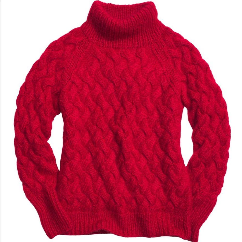COACH runway! FUNNEL NECK MOHAIR-CASHMERE SWEATER red M
